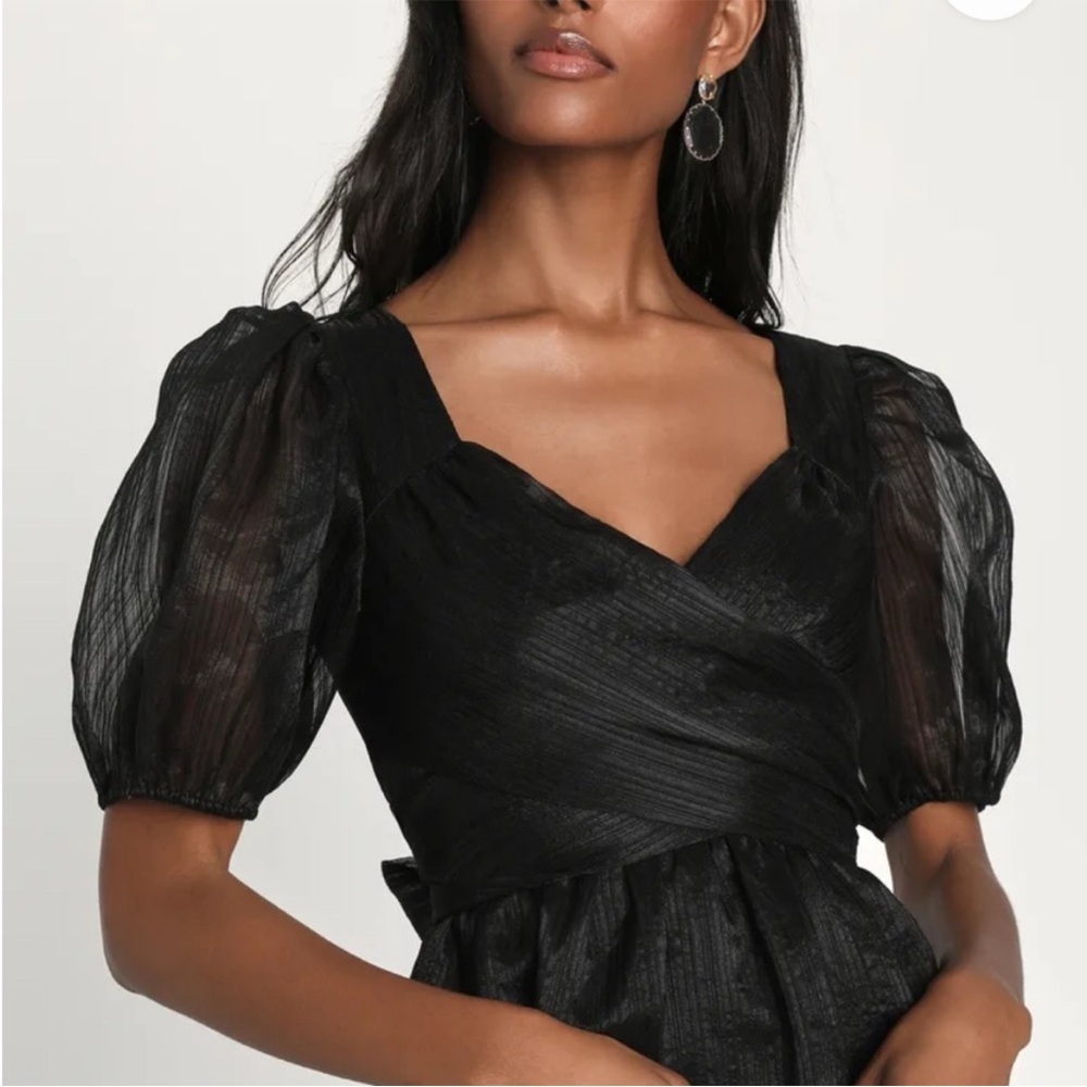 Lulu's Black Midi Dress - Picture 2 of 14